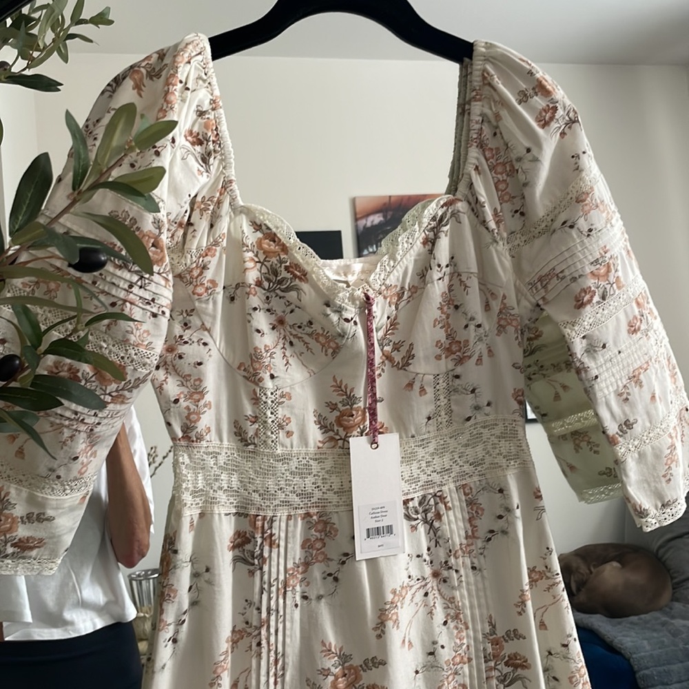 LoveShackFancy Calluna Midi Dress in Amber Dust 2 NWT - Picture 7 of 12